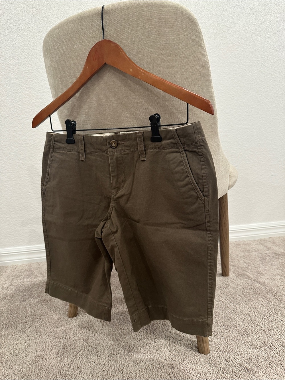Old Navy Olive Brown Flat-Front Shorts